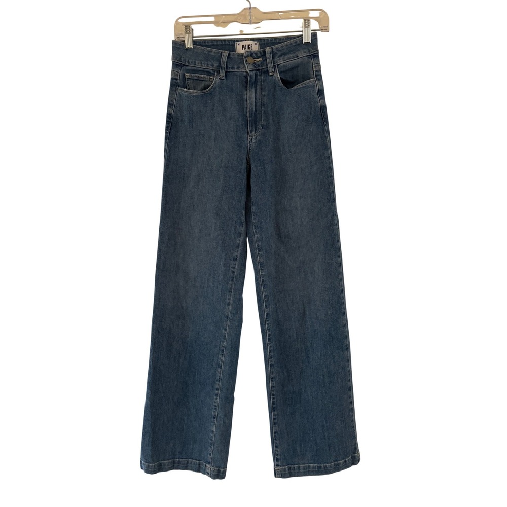 Paige Genesee High Rise Wide Leg Jeans Blue Denim Size 24
